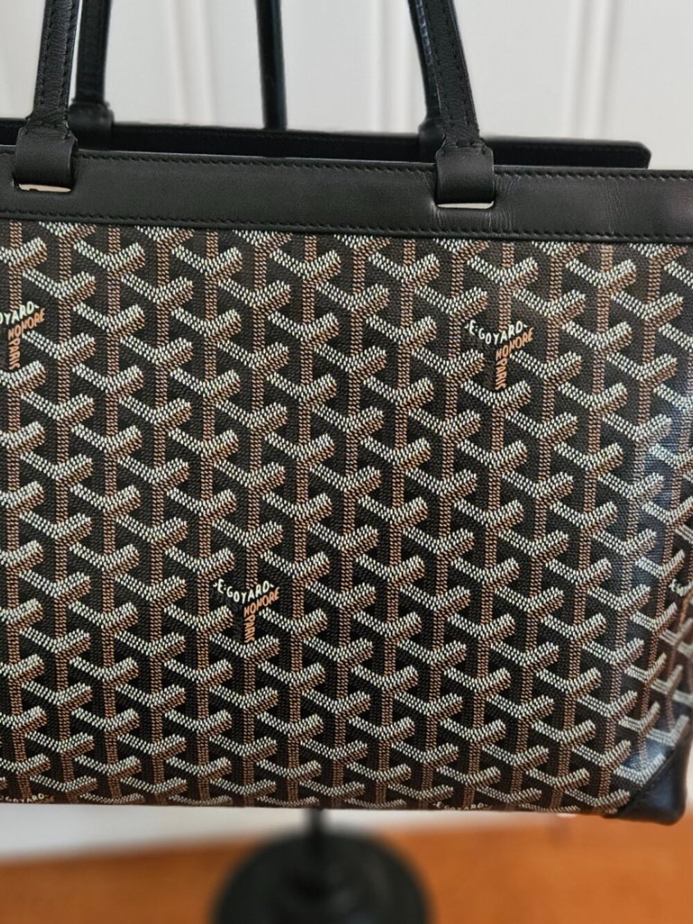 Authentic Black Goyard Bellechasse Structured Tote, Pristine Condition - Picture 5 of 16